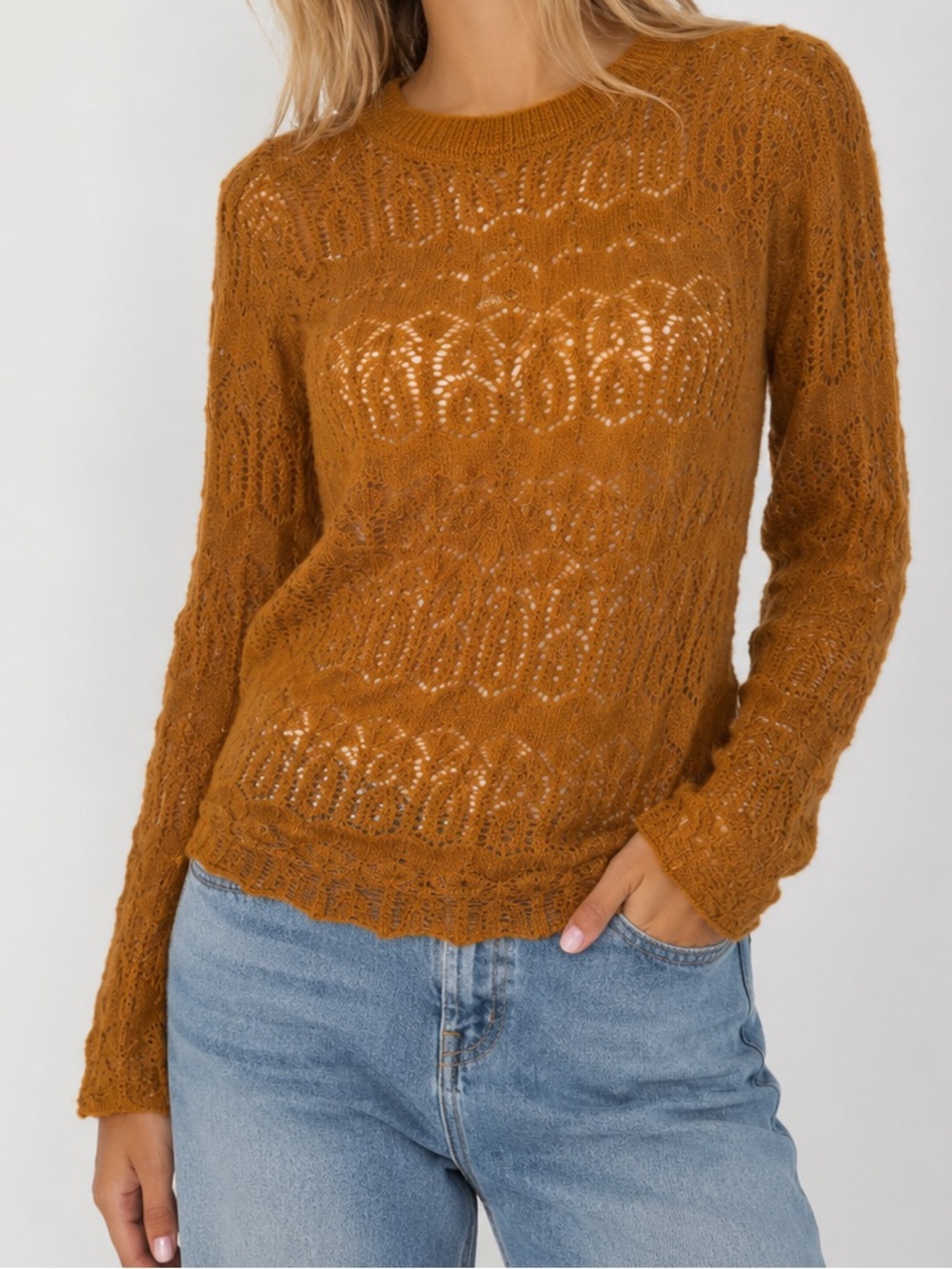GUESS fine knit alpaca wool blend crewneck sweater size medium NWT